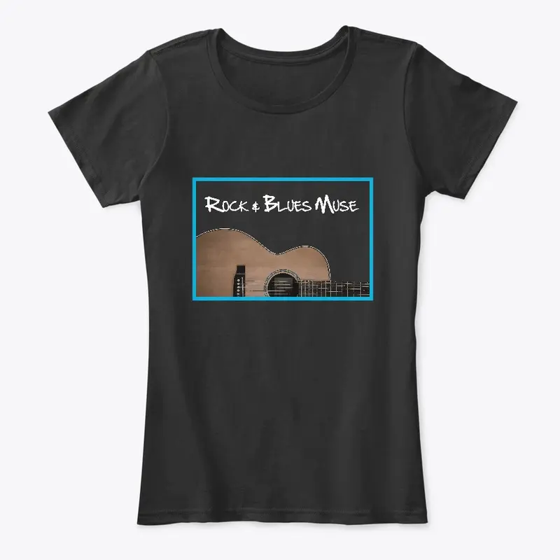 Acoustic Guitar on SS Black - WOMENS