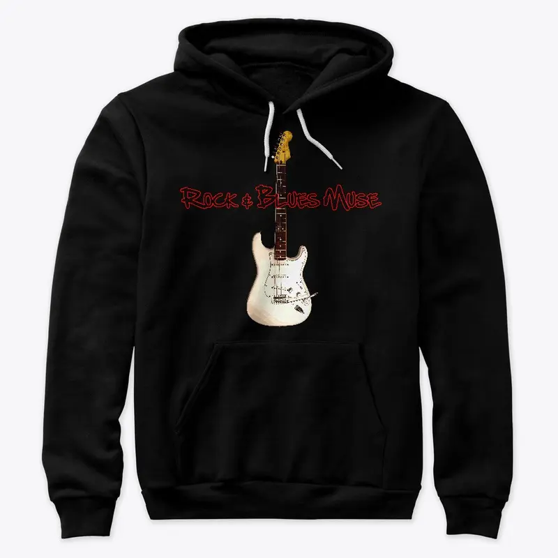 White Guitar with Logo on Hoodie